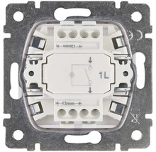 Zadná strana spínača s pripojovacími svorkami a spínacím symbolom