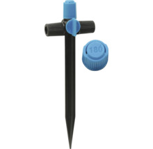 Zavlažovacie príslušenstvo s nastaviteľnou postrekovacou hlavicou a zemným hrotom