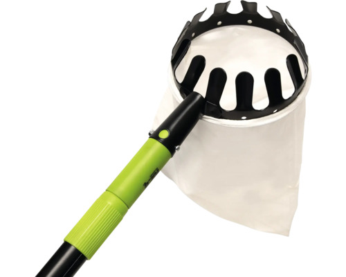 Zberač ovocia so zberným vakom a teleskopickou tyčou