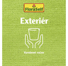 Logo FloraSelf, nápis Exterieur a symbol pre ručnú prácu