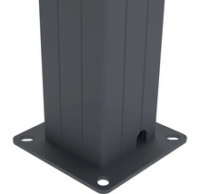 Detailný pohľad na držiak stĺpika plota na montáž plotových dielcov