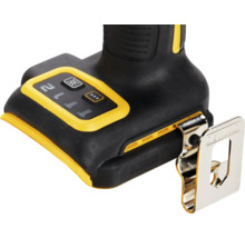 Detail akumulátorovej vŕtačky so svietidlom, reguláciou rýchlosti a sponou na opasok