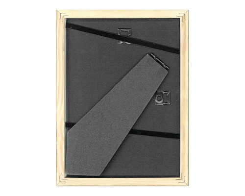 Zadná strana dreveného rámu na fotografie so stojanom