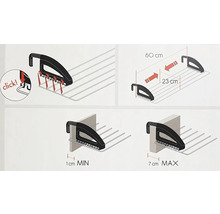 Ilustrácia montážneho návodu pre sušiak na bielizeň na radiátor.