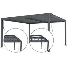 Pergola s lamelovou strechou a kľukou na nastavenie lamiel