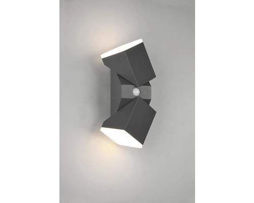 Sivé nástenné svietidlo s pohybovým senzorom