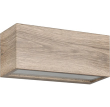 Nástenné svietidlo farby dreva v obdĺžnikovom tvare