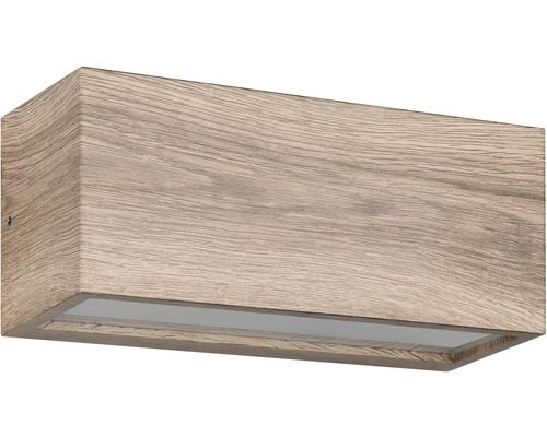 Nástenné svietidlo farby dreva v obdĺžnikovom tvare