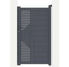 Hliníková záhradná bránka s vodorovnými líniami a kľučkou