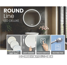 Okrúhle LED zrkadlo s dotykovým spínačom, funkciou stmievania a funkciou proti zahmlievaniu do kúpeľne
