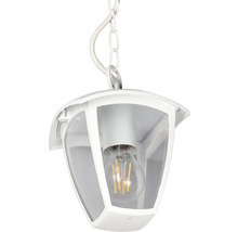 Biela závesná lampa s čírou žiarovkou