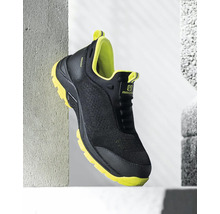 Čierna pracovná obuv so žltou podrážkou