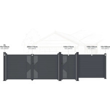 Rôzne prvky plota s rozmermi