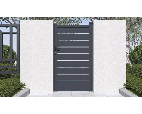 Hliníková záhradná bránka s vodorovnými prvkami