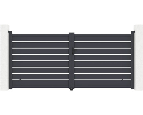 Dvojitá brána z hliníka s horizontálnymi lamelami na vonkajšie použitie