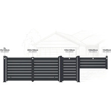 Rôzne prvky plota v rôznych veľkostiach