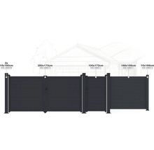 Rôzne plotové prvky s rozmermi