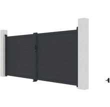 Horizontálna hliníková brána medzi dvoma stĺpikmi brány