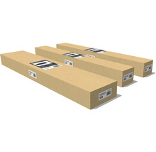 Tri kartóny s posuvným dverovým kovaním