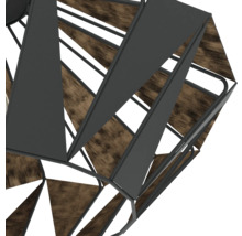 Dekoratívne závesné svietidlo s geometrickým dizajnom z dreva a kovu