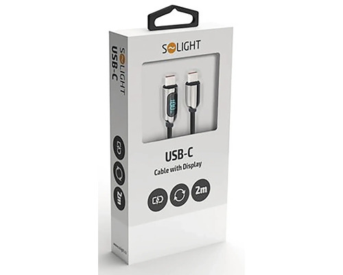 Nabíjací kábel Solight USB-C s displejom v balení