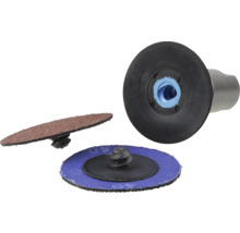 Rýchloupínací systém pre brúsne kotúče s brúsnymi kotúčmi a brúsnymi taniermi