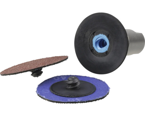 Rýchloupínací systém pre brúsne kotúče s brúsnymi kotúčmi a brúsnymi taniermi