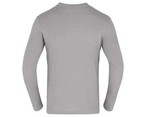 Sivé tričko s dlhým rukávom, pohľad zozadu