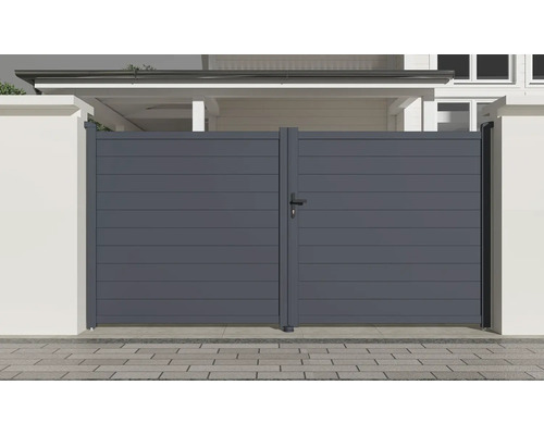 Horizontálny pohľad na hliníkovú záhradnú bránu pre vonkajšie použitie