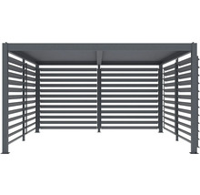 Sivý altánok s lamelovými stenami