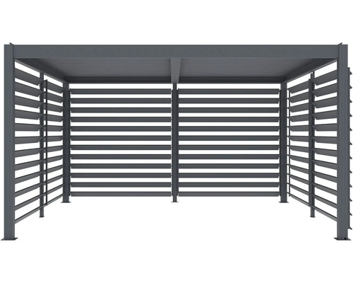 Sivý altánok s lamelovými stenami