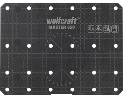 Wolfcraft Master 650 Pracovná doska stola s uhlovým displejom a rastrom