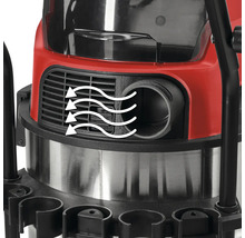 Detailný pohľad na mokrý a suchý vysávač s výstupom vzduchu a funkciou fúkania