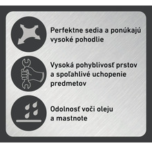 Symboly pre perfektné uchopenie, vysokú obratnosť prstov a odolnosť voči oleju