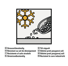 Symbol: Odolné proti posypovej soli