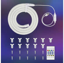 Súprava LED svetelnej hadice s USB pripojením, diaľkovým ovládaním, montážnymi príchytkami a skrutkami.