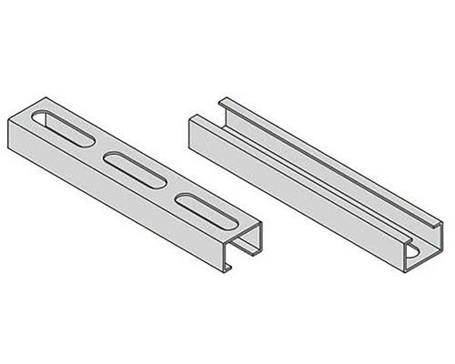 Dve montážne lišty na upevnenie a nosenie inštalácií