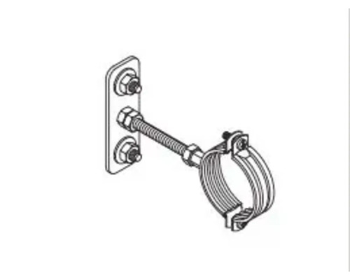 Upevnenie potrubia s nástennou doskou a závitovou tyčou