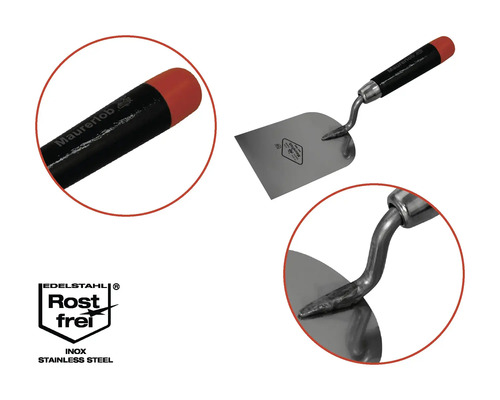 Špachtľa Maurerlob s nerezovou čepeľou a plastovou rukoväťou