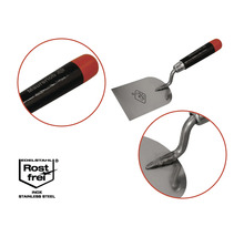 Murárska lyžica s oceľovou čepeľou a plastovou rukoväťou