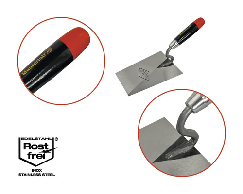 Murárska lyžica s oceľovou čepeľou a drevenou rukoväťou