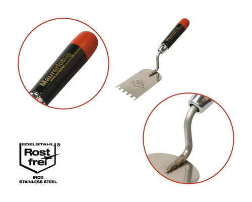 Nástroj pre obkladačov Maurerlob s čepeľou z nehrdzavejúcej ocele a ergonomickou rukoväťou