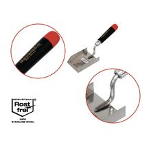 Murárska lyžica z nehrdzavejúcej ocele s plastovou rukoväťou