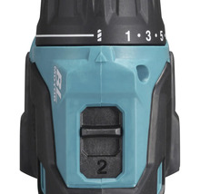 Detailný pohľad na vŕtačku s nastavením krútiaceho momentu a spínačom