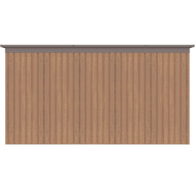 Bočná stena pre záhradný domček v dekore dreva s vertikálnymi profilmi.