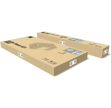 Dva kartónové obaly pre záhradný domček G21, označené ako časť 1 z 2 a časť 2 z 2.