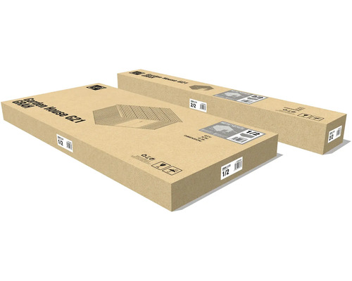 Dva kartónové obaly pre záhradný domček G21, označené ako časť 1 z 2 a časť 2 z 2.