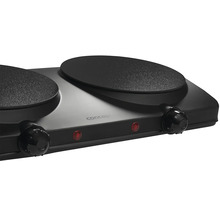 Dvojitá varná doska s dvomi varnými zónami a regulátormi teploty