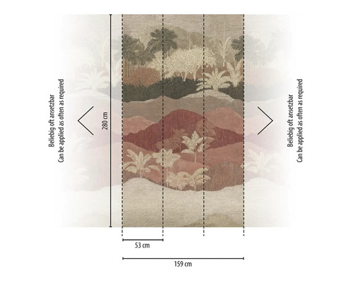 Obrázok tapety s motívom džungle, rozmery 280 x 159 centimetrov