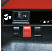 Detail ovládacích prvkov zariadenia 3 v 1 s prepínačmi a symbolmi